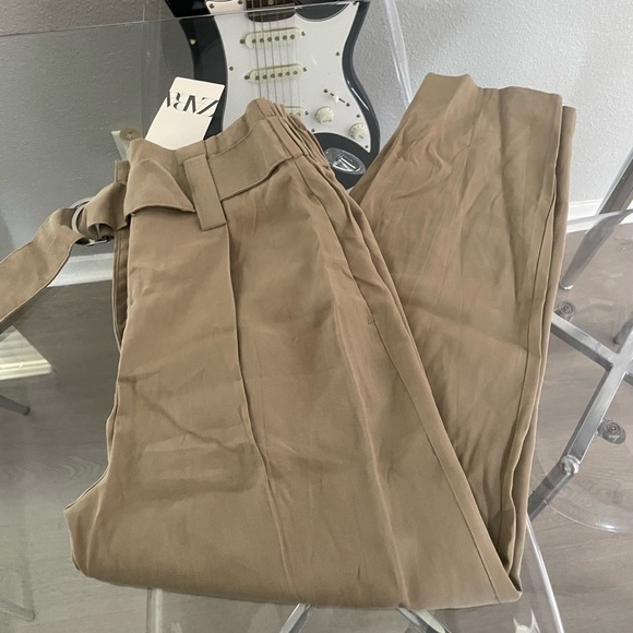 Zara Pants - Stylish Tan Trousers for Women
